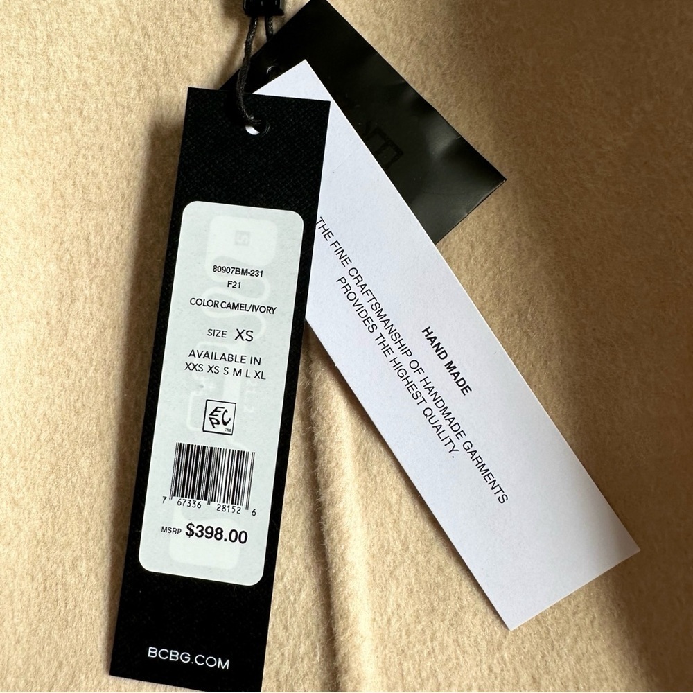 BCBG MAXAZRIA Wool Wrap Long Soft Hooded Jacket Coat XS BCBGMAXAZRIA almost sold - Picture 10 of 12